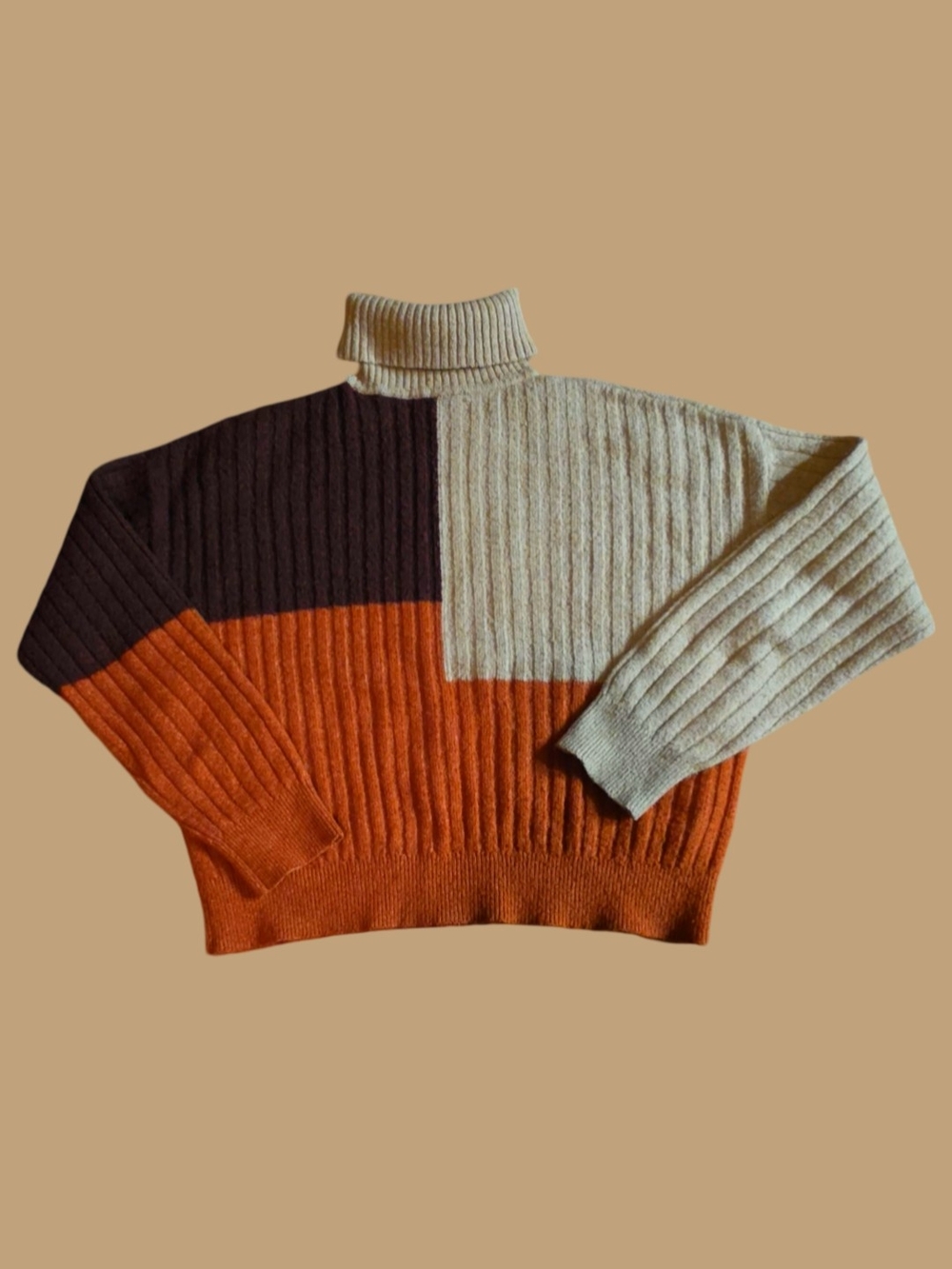 a.n.a Colorblock Ribbed Turtleneck - Picture 2 of 3